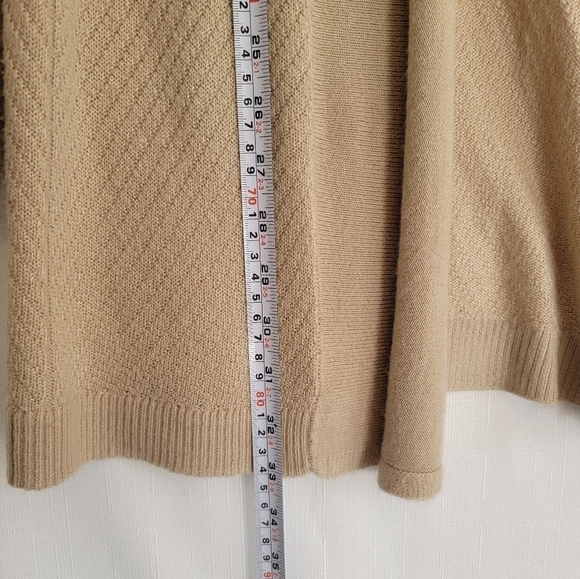 CHICOS Tan Spring Summer Light Knit Cardigan - Picture 5 of 8